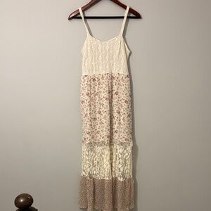 Mossimo Supply Co. Ivory and Floral Maxi Dress